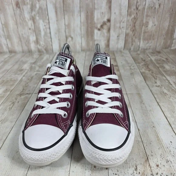 Converse All Star Maroon Low Top Canvas Sneakers Women's Size 7 Casual Shoes - Picture 4 of 8